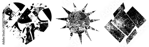 abstract geometric shapes black and white vector