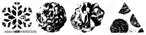 snowflake sphere crumpled paper geometric shapes