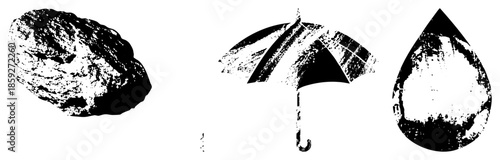 stone umbrella raindrop vector
