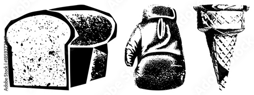 bread loaf boxing glove ice cream cone