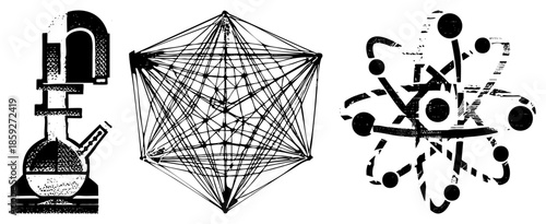 science lab equipment geometric network atomic structure
