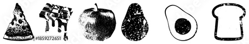 food in black and white vector style