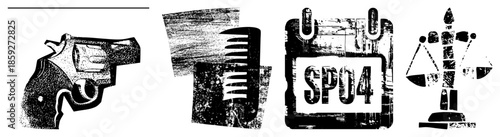 gun comb calendar scales vector