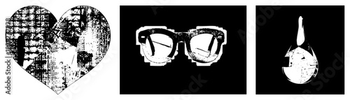 Heart shaped text collage glasses droplet