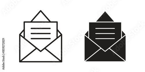 Open email icons symbol collection. Vector Illustration. vector icon set.