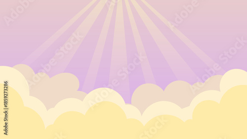 Sun Rays Breaking Through Clouds at Sunrise