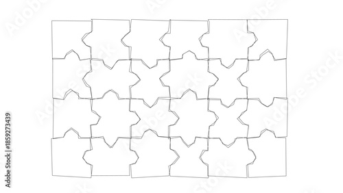 Abstract Geometric Puzzle Piece Pattern