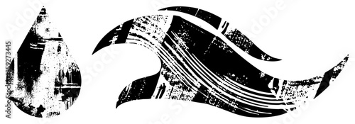 water droplet and wave abstracts black and white