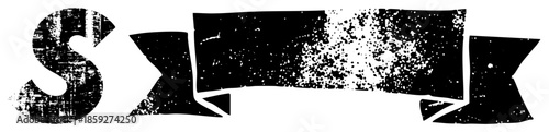 grunge letter s with banner