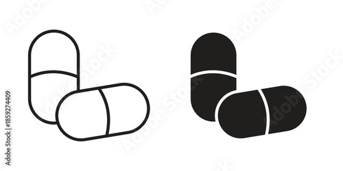 Pill icons symbol collection. Vector Illustration. vector icon set.