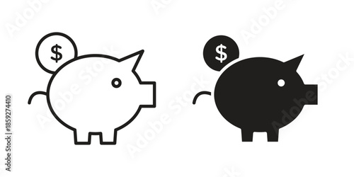 Piggy bank icons symbol collection. Vector Illustration. vector icon set.