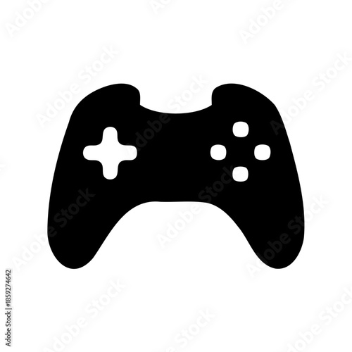 Black Silhouette of a Video Game Controller Representing Gaming Culture