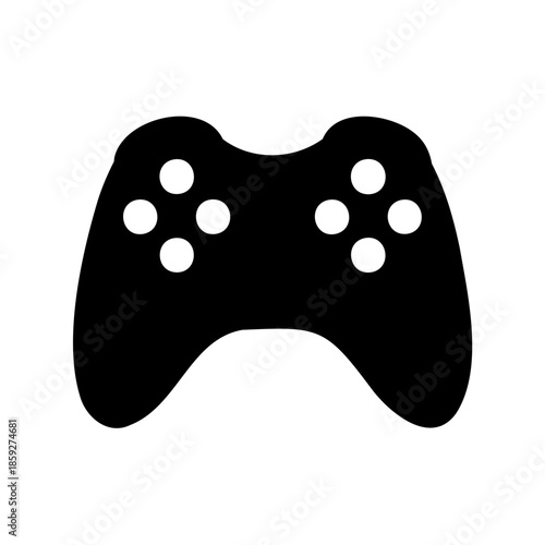 Silhouette of a classic game controller for video game console play
