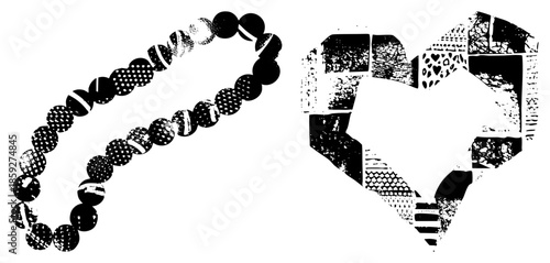 beaded bracelet and heart mosaic