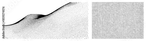 Abstract wave with dot matrix and text block