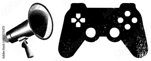 megaphone and game controller