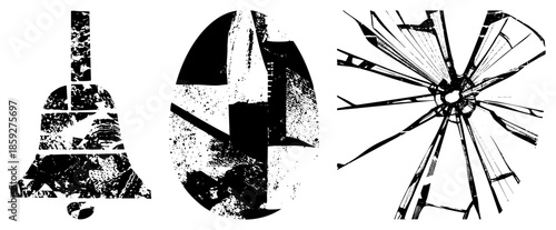 bell symbol shattered glass