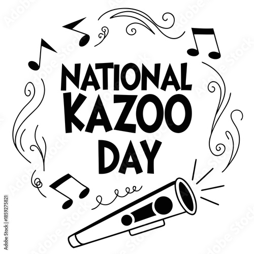 NATIONAL KAZOO DAY vector illustration isolated 