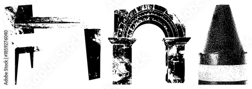 architectural fragments vector