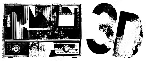 Vintage cassette player with 3D text