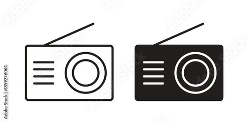 Radio icons symbol collection. Vector Illustration. vector icon set.
