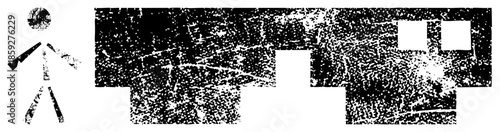 stick figure person holding shotgun near building