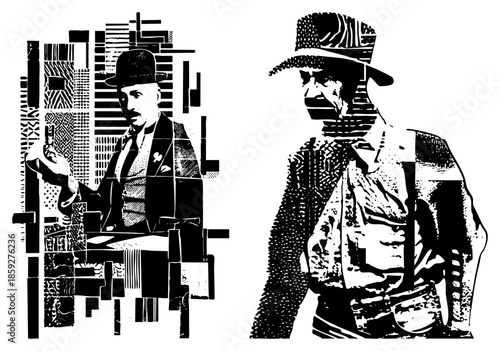 Two men in contrasting styles facing each other