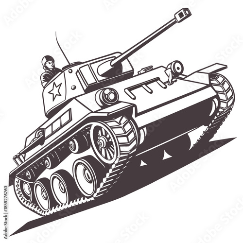 vector illustration of a tank