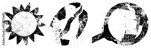 sun moon telescope distressed black white