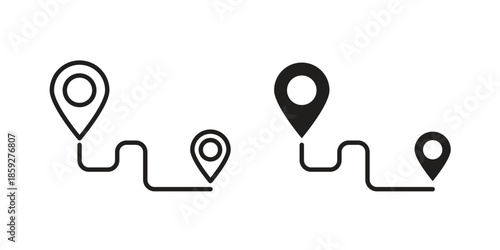 Route icons symbol collection. Vector Illustration. vector icon set.