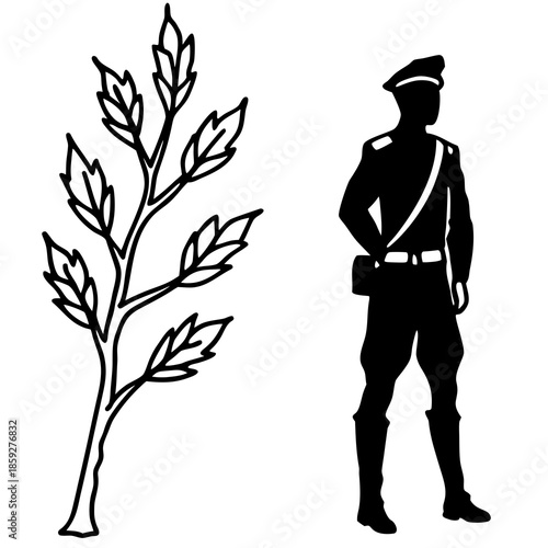 silhouette of a man with a cane