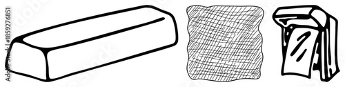Three bar soap shapes in black art