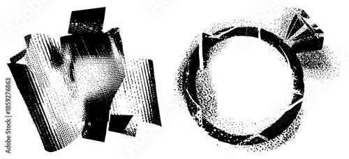 abstract geometric shapes halftone