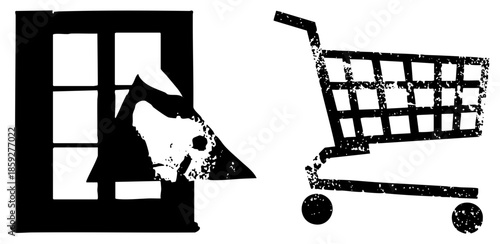 Shopping cart and window shopper