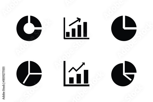 Set of Business Chart Icons, Set of Business Analytics Chart Icons