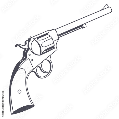 vector illustration of a pistol