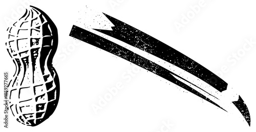 peanut and stylized arrow vector