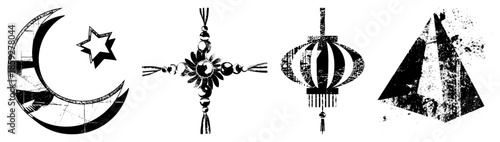 Islamic moon and star Chinese knot lantern