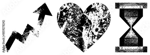 upward arrow heart hourglass