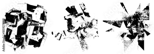 abstract geometric shapes in black and white