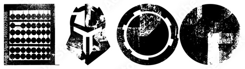 abacus warrior helmet clock abstract