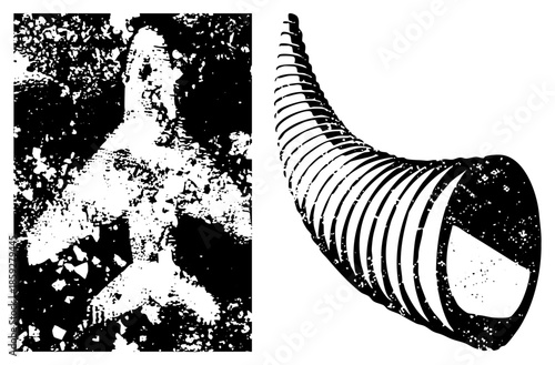 abstract black and white vector illustrations