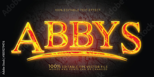 Title and Tags for Your Image
Based on the glowing, molten aesthetic of the text effect in your image, here are some suggestions:

Suggested Title
ABBYS | Molten Lava Glowing Text Effect