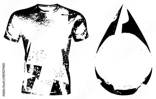 t shirt and abstract shape vector graphic