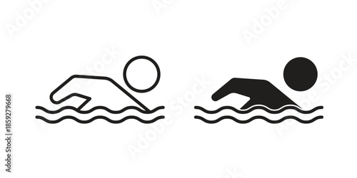 Swimming icons symbol collection. Vector Illustration. vector icon set.