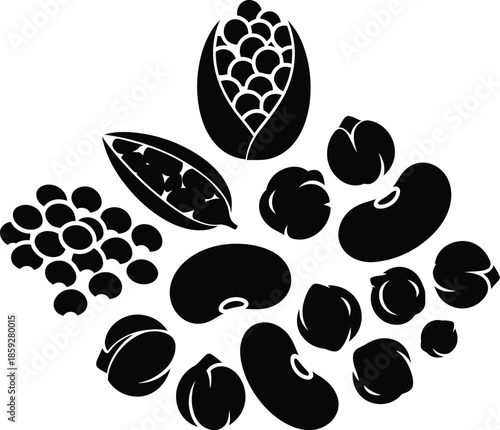 vector illustration of  black pulses
