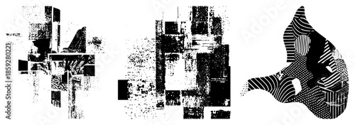 abstract geometric shapes with textured