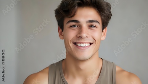 A photo of a person who promotes a healthy lifestyle. Expressive emotions.