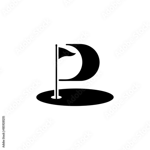 letter P golf logo