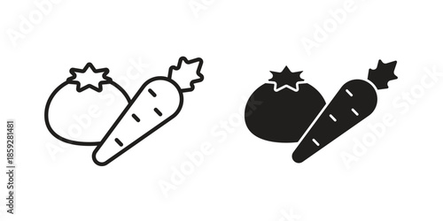 Vegetable icons symbol collection. Vector Illustration. vector icon set.